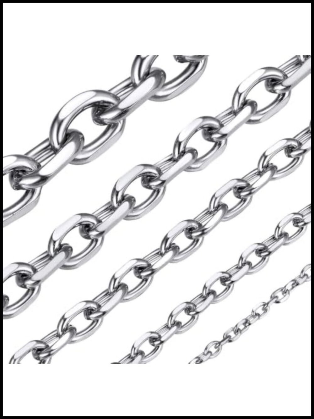 Stainless Steel Cable Chain Necklace Men Women 7mm 20in